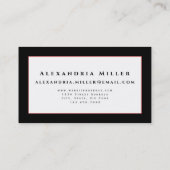 Puppy Paw-printers | Zwart wit en roze Visitekaartje (Achterkant)