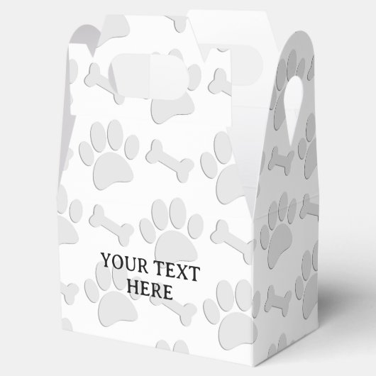 Puppy Paw Prints en Botten Aangepaste tekst Indivi Bedankdoosjes (Geopend)