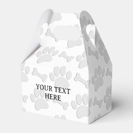 Puppy Paw Prints en Botten Aangepaste tekst Indivi Bedankdoosjes (Voorkant Zijde)