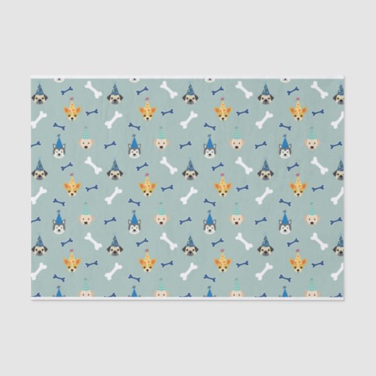 Puppy Paw-ty, Dog Birthday Party, Party Pet Tissuepapier (Voorkant)