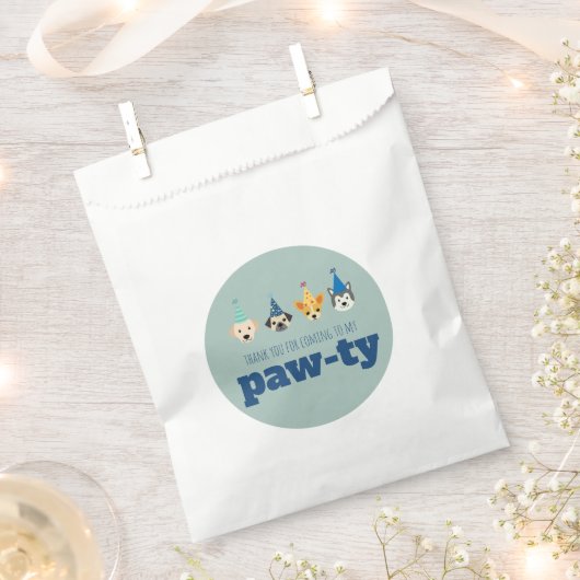 Puppy Paw-ty Treat, Dog Birthday Party, Dank je Bedankzakje (Geknipt)