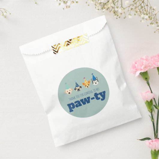 Puppy Paw-ty Treat, Dog Birthday Party, Dank je Bedankzakje (Gezegeld)