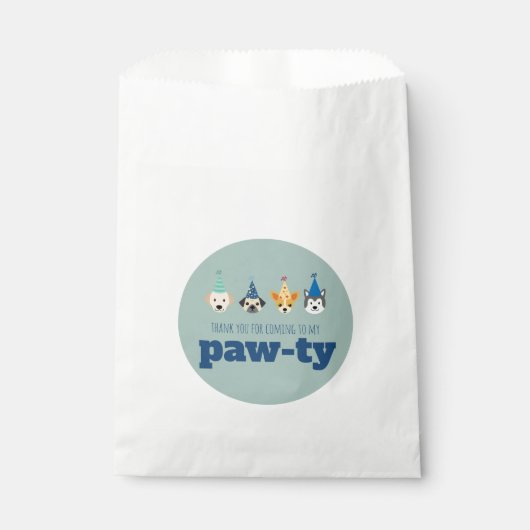 Puppy Paw-ty Treat, Dog Birthday Party, Dank je Bedankzakje (Voorkant)