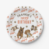 Puppy Paw-ty Verjaardagsfeestje Papieren Bordje (Voorkant)