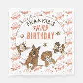 Puppy Paw-ty Verjaardagsfeestje Servet (Voorkant)