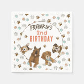 Puppy Paw-ty Verjaardagsfeestje Servet (Voorkant)