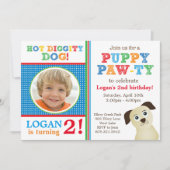 Puppy Paw-ty verjaardagsfeestje uitnodiging (prima (Voorkant)