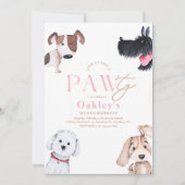 Puppy Paw-ty verjaardagsuitnodiging Kaart (Voorkant)