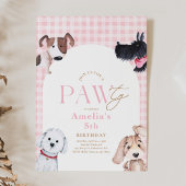 Puppy Paw-Ty verjaardagsuitnodiging Kaart