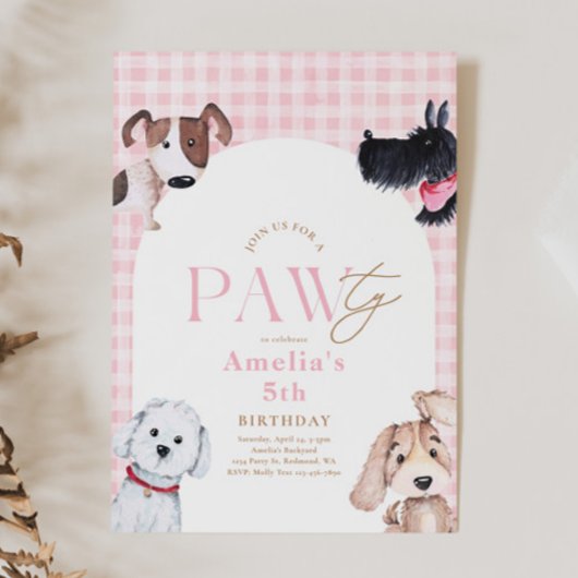 Puppy Paw-Ty verjaardagsuitnodiging Kaart