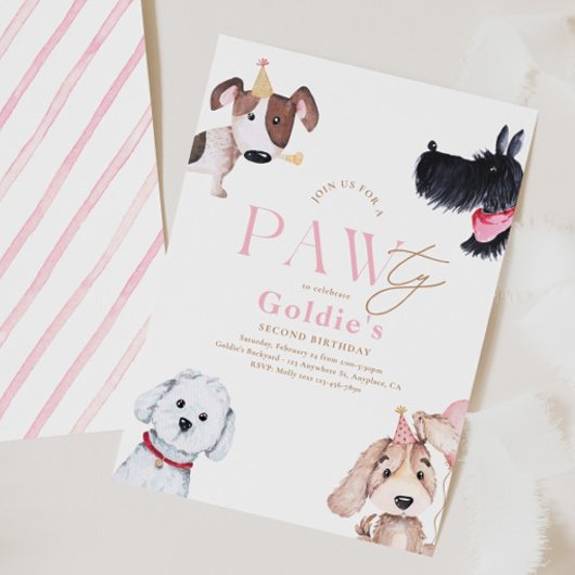 Puppy Paw-ty verjaardagsuitnodiging Kaart