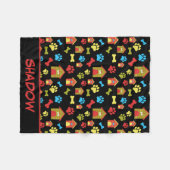 Puppy Paws and Botten Black Fleece Blanket