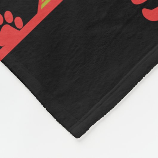 Puppy Paws and Botten Black Fleece Blanket (Hoek)