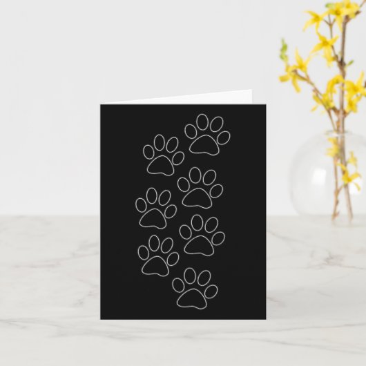 Puppy Paws Dog Prints Dad Pup Mom Good Boy New Res Kaart (Gele Bloem)