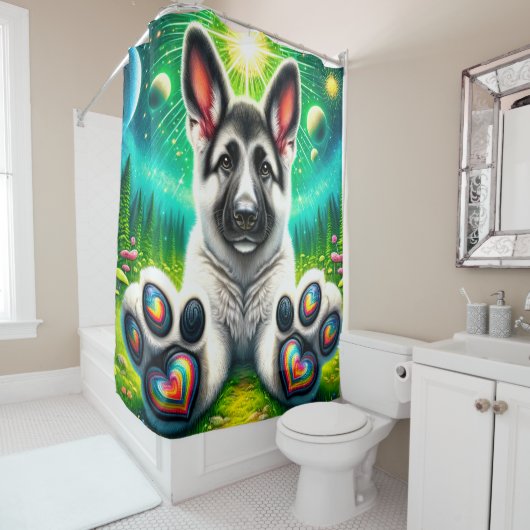 Puppy Paws Douchegordijn (In situ)