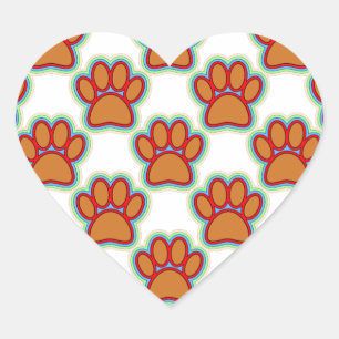 Puppy Paws Hart Sticker