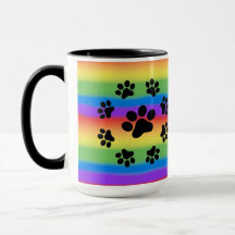 Puppy Paws op een Rainboogachtergrond-MOK