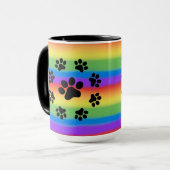 Puppy Paws op een Rainboogachtergrond-MOK Mok (Voorkant links)