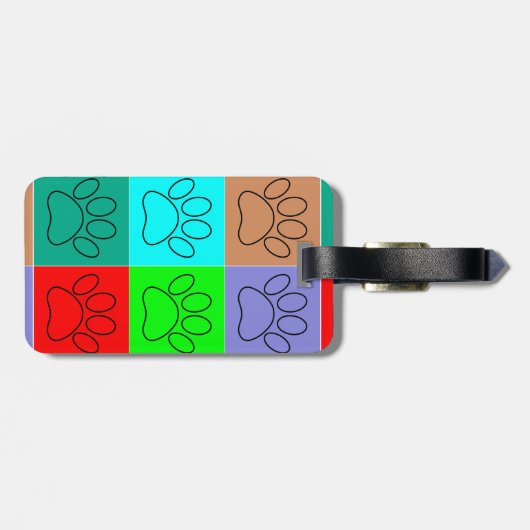 Puppy Paws op vierkante Bagagelabels bevestigen (Achterkant horizontaal)