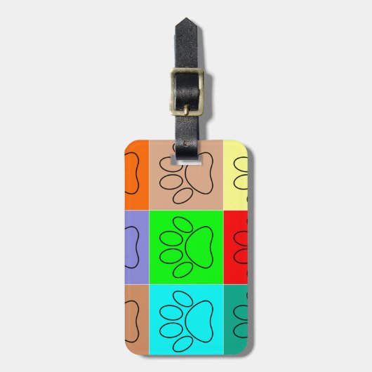 Puppy Paws op vierkante plaatsen bevestigen Bagagelabel (Voorkant verticaal)