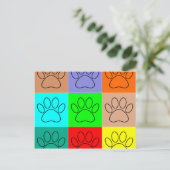 Puppy Paws op vierkante plaatsen bevestigen Briefkaart (Staand voorkant)