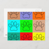 Puppy Paws op vierkante plaatsen bevestigen Briefkaart (Voorkant / Achterkant)