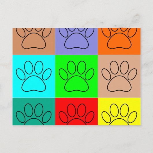 Puppy Paws op vierkante plaatsen bevestigen Briefkaart (Voorkant)
