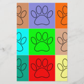 Puppy Paws op vierkante plaatsen bevestigen Briefpapier (Voorkant)