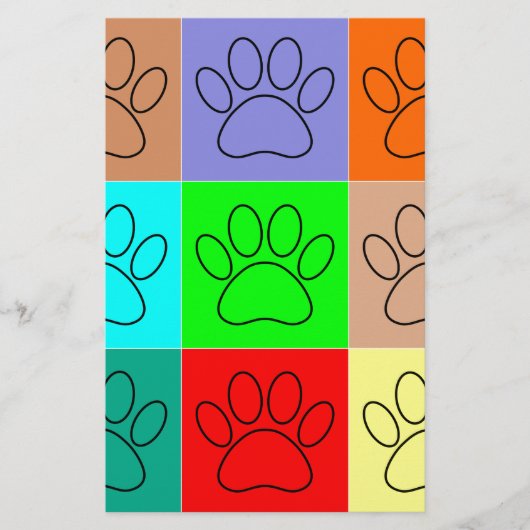 Puppy Paws op vierkante plaatsen bevestigen Briefpapier (Voorkant)