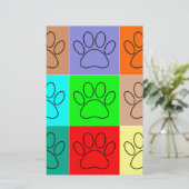 Puppy Paws op vierkante plaatsen bevestigen Briefpapier (Staand voorkant)