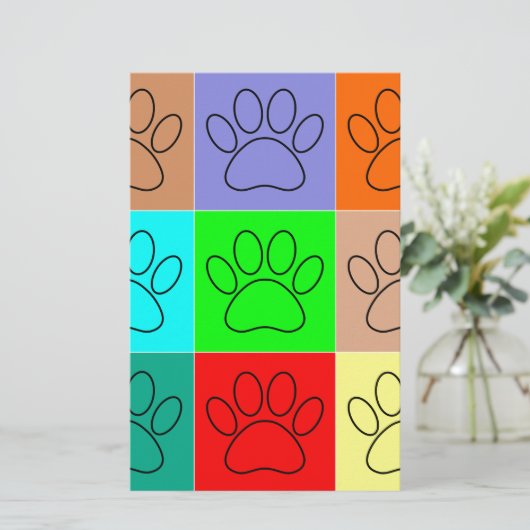 Puppy Paws op vierkante plaatsen bevestigen Briefpapier (Staand voorkant)