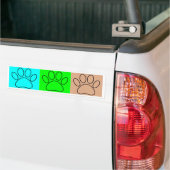 Puppy Paws op vierkante plaatsen bevestigen Bumpersticker (Op Truck)
