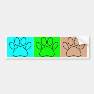 Puppy Paws op vierkante plaatsen bevestigen Bumpersticker