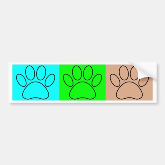 Puppy Paws op vierkante plaatsen bevestigen Bumpersticker (Voorkant)