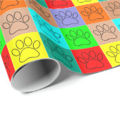 Puppy Paws op vierkante plaatsen bevestigen Cadeaupapier (Rol Hoek)