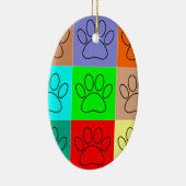 Puppy Paws op vierkante plaatsen bevestigen Keramisch Ornament (Rechts)