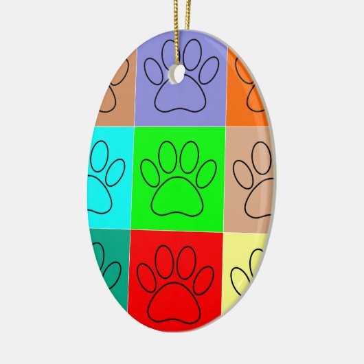 Puppy Paws op vierkante plaatsen bevestigen Keramisch Ornament (Links)