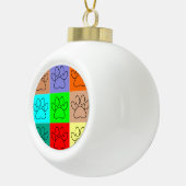 Puppy Paws op vierkante plaatsen bevestigen Keramische Bal Ornament (Rechts)