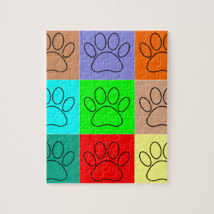 Puppy Paws op vierkante plaatsen bevestigen Legpuzzel