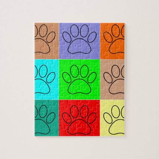 Puppy Paws op vierkante plaatsen bevestigen Legpuzzel (Verticaal)
