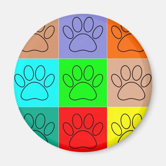 Puppy Paws op vierkante plaatsen bevestigen Magneet (Voorkant)