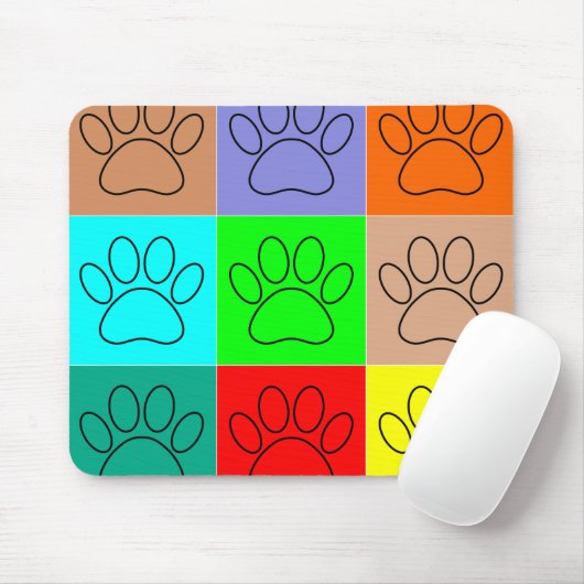 Puppy Paws op vierkante plaatsen bevestigen Muismat (Met muis)