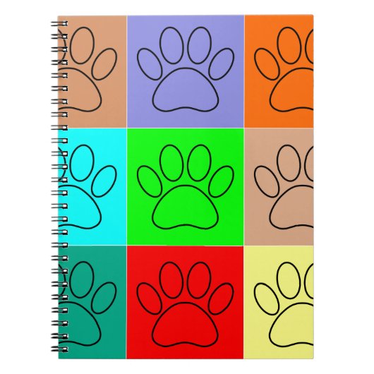 Puppy Paws op vierkante plaatsen bevestigen Notitieboek (Voorkant)
