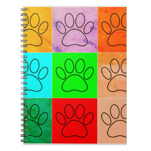 Puppy Paws op vierkante plaatsen bevestigen Notitieboek