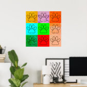 Puppy Paws op vierkante plaatsen bevestigen Poster (Thuiskantoor)
