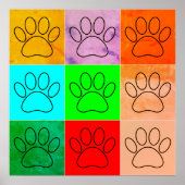 Puppy Paws op vierkante plaatsen bevestigen Poster (Voorkant)