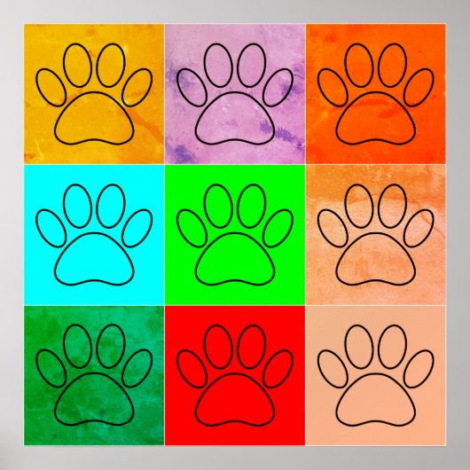 Puppy Paws op vierkante plaatsen bevestigen Poster (Voorkant)