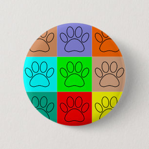 Puppy Paws op vierkante plaatsen bevestigen Ronde Button 5,7 Cm