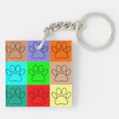 Puppy Paws op vierkante plaatsen bevestigen Sleutelhanger (Achterkant)