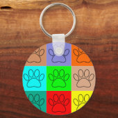 Puppy Paws op vierkante plaatsen bevestigen Sleutelhanger (Voorkant)